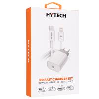 Hytech HY-XE40PD 20W PD3.0-Quick Charge QC4.0 PD lightning Kablolu Hızlı Ev Şarj Adaptörü + KABLO 